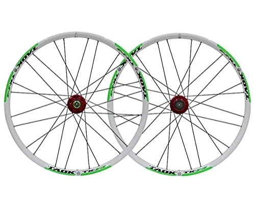 Mountain Bike Wheel : HEIMAZP Mountain Bike Disc Brake Wheelset 24" MTB Quick Release Wheels Bicycle Rim 1836g 24H QR Hub For 7 / 8 / 9 / 10 Speed Cassette (Color : Green A, Size : 24inch)