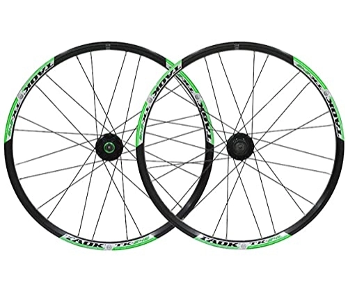 Mountain Bike Wheel : HEIMAZP Mountain Bike Disc Brake Wheelset 24" MTB Quick Release Wheels Bicycle Rim 1836g 24H QR Hub For 7 / 8 / 9 / 10 Speed Cassette (Color : Green, Size : 24inch)
