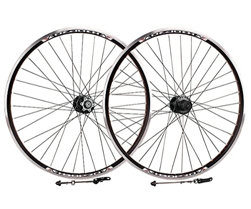 Mountain Bike Wheel : HEIMAZP Mountain Bike Wheelset 26" 29" 700c Disc Brake C / V Brake Bicycle Rim MTB QR Quick Release Wheels 32H Hub For 7 / 8 / 9 / 10 Speed Cassette (Color : Black, Size : 700C)