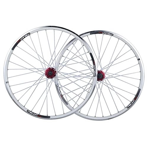 Mountain Bike Wheel : HEIMAZP Mountain Bike Wheelset 26" Quick Release Bicycle Rim MTB QR C / V Brake Disc Brake Wheels Cassette Hub 32H For 7 / 8 / 9 / 10 Speed 2267g (Color : White, Size : 26 inch)