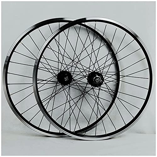 Mountain Bike Wheel : HEIMAZP Mountain Bike Wheelset 26inch Disc / Rim Brake MTB Bicycle Wheel Rim 32Spoke QR Sealed Bearing Hubs 6 Pawls for 7 8 9 10 11 12 Speed Cassette (Color : Black hub, Size : 26inch)