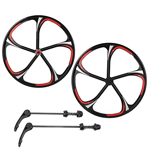 Mountain Bike Wheel : Heitune 26in Aluminium Alloy Bike Integrated Hub 5 / 6 Holes Bearing Cassette Wheelset for Mountain Bicycle