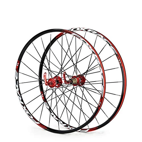 Mountain Bike Wheel : HJJGRASS Bike Wheel Disc 26" Wheel Mountain Bike RED HUBS And Decals DISC BRAKE ONLY Wheels, Alloy Wheels Sports / Bicycling