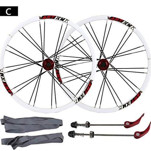Mountain Bike Wheel : HJJGRASS Cycling Wheels 26 Inch Bicycle Disc Brake Wheel Set, Mountain Bike Ball Flat Spoke Wheel Set Knife Ring Hub, C