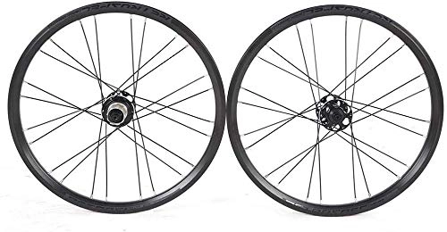 Mountain Bike Wheel : HJRD 20 inch mountain bike wheelset, 24 hole double-walled rims hybrid quick release disc brake aluminum alloy bicycle wheels 8 / 9 / 10 / 11 speed