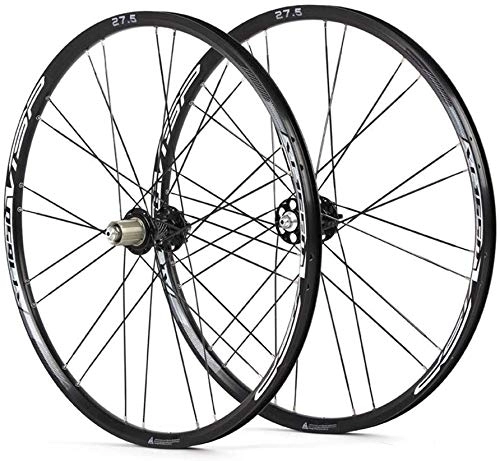 Mountain Bike Wheel : HJRD 27.5 inch bicycle wheelset, ultralight rim double-walled aluminum alloy cycling wheels disc brake Fast release mountain bike rims 8-11 speed