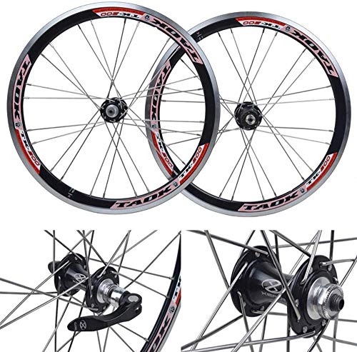 Mountain Bike Wheel : HJRD Cycling wheels, 20 inch bicycle wheelset double wall aluminum alloy Quick release V-brake 24 hole Palin hub 74mm-130mm