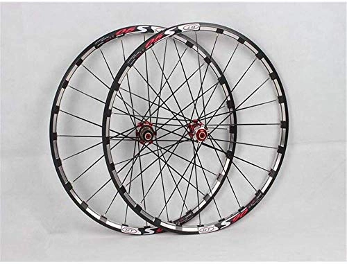 Mountain Bike Wheel : HJRD Mountain bike wheelset, 26 / 27.5 inch bicycle orne rear wheel wheel set aluminum alloy rim double-walled disc brake Palin bearings 8 9 10 speed 24 holes