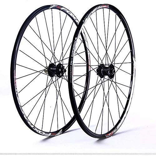 Mountain Bike Wheel : HJRD Mountain bike wheelset, 26 / 27.5in double-walled bicycle wheel rear wheel front wheel rim V-brake disc brake Fast release hybrid 24 hole 7 / 8 / 9 / 10 / 11 speed, 26