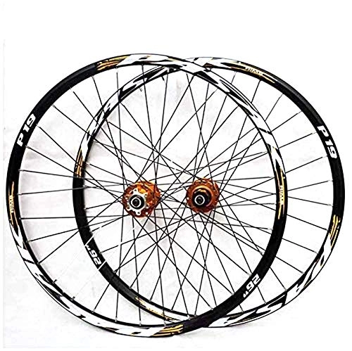 Mountain Bike Wheel : HJRD Mountain bike wheelset, 29 / 26 / 27.5 inch bicycle wheel (front + rear) double-walled aluminum alloy rim quick release disc brake 32H 7-11 speed