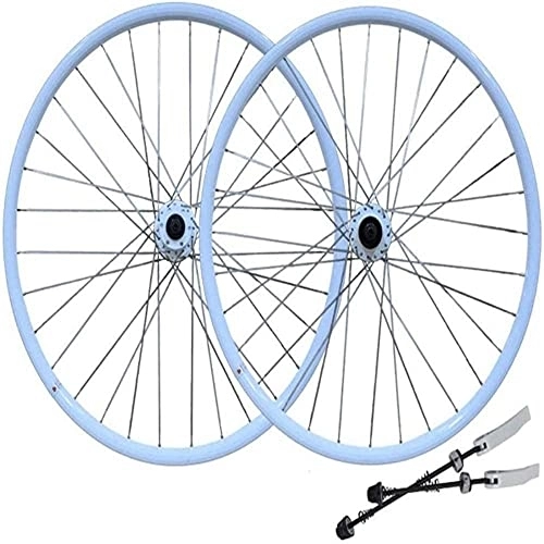 Mountain Bike Wheel : HJXX 26" Bike Wheel (Front + Rear), Bicycle Wheelset, Wheel Set MTB Double Wall Alloy Rim Disc Brake 7-11 Speed Palin Bearing Hub Quick Release-white