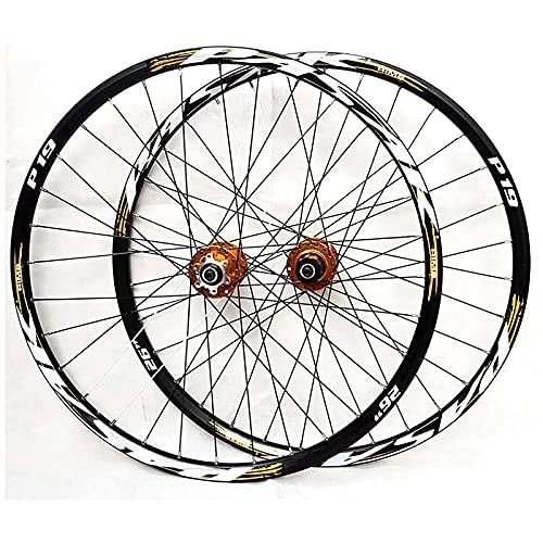 Mountain Bike Wheel : HJXX Mountain Bike Wheelset, MTB Wheelset, Bicycle Balance Bike, Bike Wheels Bicycle Wheel Set, Double-Walled Aluminum Alloy Disc Brake Quick Release