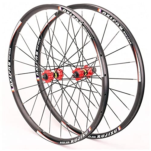Mountain Bike Wheel : HUAQINEI 29 Inch MTB Cycling Wheels, Double Wall Aluminum Alloy 27.5 Inch Bicycle Wheels Quick Release 24 Hole 8 / 9 / 10 / 11 Speed Rim