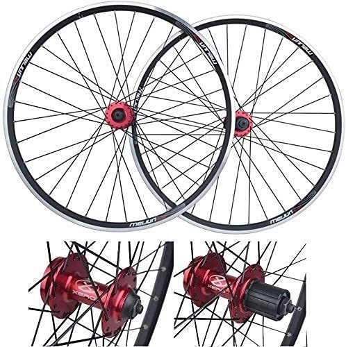 Mountain Bike Wheel : HUAQINEI Mountain Bike Rims Rear Wheel, 26 inch Bicycle wheelset Double Wall Quick Release Rim V-Brake discbrake 32 Holes 7-8-9-10 Speed