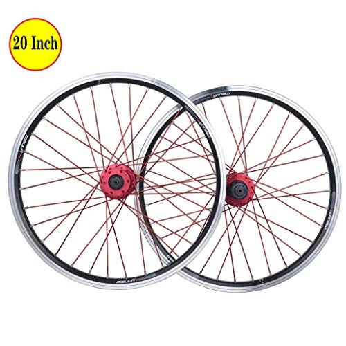 Mountain Bike Wheel : HWL 20 Inch Bike Wheelset, Double Wall Cycling Wheels V-Brake Disc Brake Quick Release Sealed Bearings Compatible 8 / 9 / 10 Speed (Color : Black, Size : 26inch)