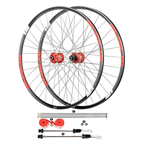 Mountain Bike Wheel : HWL Bike Wheelset 26 Inch 29er, Double Wall Aluminum Alloy Disc Brake Quick Release Hybrid / Mountain Sealed Bearings 8 / 9 / 10 / 11Speed (Color : B, Size : 26 inch)