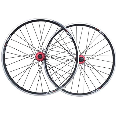 Mountain Bike Wheel : HWL Bike Wheelset 26 Inch, Double Wall Aluminum Alloy V-Brake Disc Brake Quick Release Sealed Bearings Compatible 8 / 9 / 10 Speed (Color : Black, Size : 26inch)