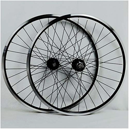 Mountain Bike Wheel : HWL V-Brake Bike Wheelset 26 Inch, Double Wall Aluminum Alloy MTB Cycling Rim Disc Brake Hybrid / Freewheel 7 8 9 10 Speed Disc