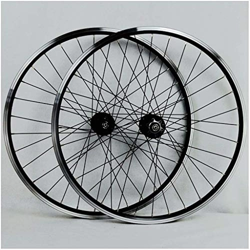 Mountain Bike Wheel : HYLH V-Brake Bike Wheelset 26 Inch, Double Wall Aluminum Alloy MTB Cycling Rim Disc Brake Hybrid / Freewheel 7 8 9 10 Speed Disc