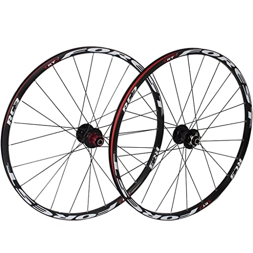 Mountain Bike Wheel : HYLK Mountain Bike Wheelset 26 / 27.5 Inch, Aluminum Alloy Rim 24H Discbrake MTB Wheelset, Quick Release Front Rear Wheels, Fit 7-11 Speed Cassette Bicycle Wheelset (27.5inch)
