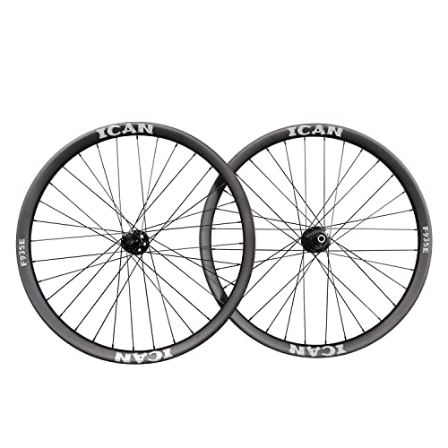 Mountain Bike Wheel : ICAN 29er All Mountain Bike Carbon Wheelset Clincher Tubeless Ready Rim Novatec Hub Boost Front 110x15mm Rear 148x12mm Shimano 10 / 11 Speeds