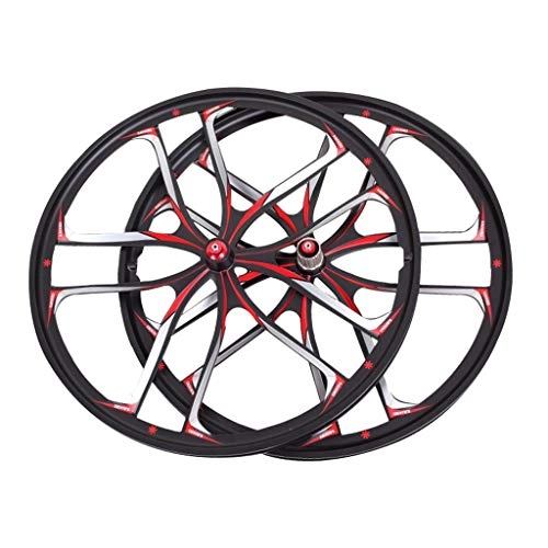 Mountain Bike Wheel : Integrated Bike Wheels 26 Inch, Aluminum Alloy MTB Disc Brake Hybrid / Mountain Cycling Hub For 7 / 8 / 9 / 10 / 11 Speed Cassette (Color : Black, Size : 26in)