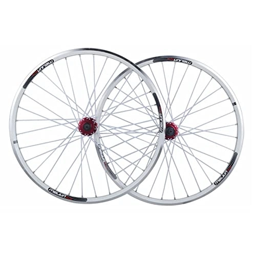 Mountain Bike Wheel : JTYX Bike Wheelset, 26 Inch Mountain Cycling Wheels 32 Hole Disc Brake Aluminum Alloy MTB Rim Wheel Set - Quick Release Axles Bicycle Accessory