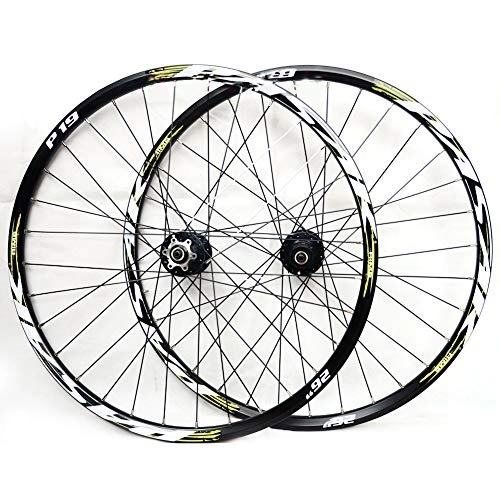 Mountain Bike Wheel : JTYX Mountain Bike Wheelset, 26 / 27.5 / 29 Inch Bicycle Wheel Double Walled Aluminum Alloy MTB Rim Fast Release Disc Brake 32H 7-11 Speed Cassette - Front and Rear Wheels