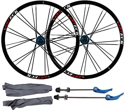 Mountain Bike Wheel : Knoijijuo 26 inch mountain bike wheel set, Double-walled MTB rims Rapid Release disc brake 7 8 9 10 speed alloy drum 24 H