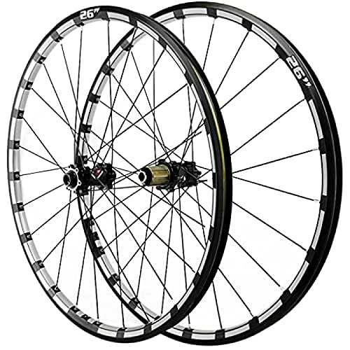 Mountain Bike Wheel : KONGWU Mountain Bike Wheelset 26 / 27.5 / 29 Inch Aluminum Alloy Rim Disc Brake MTB Wheelset Thru Axle Front Rear Bicycle Wheels7 8 9 10 11 12 Speed Cassette Freewheel, Black Hub, 27.5in, Amazing