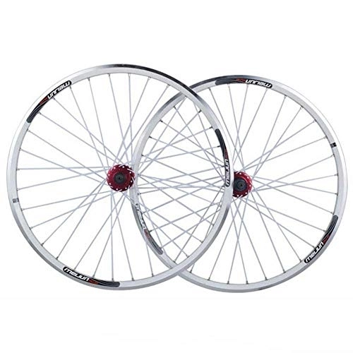 Mountain Bike Wheel : L.BAN Road Bike Wheels Bicycle Wheel 26" 32 Hole Disc Brake V Brakes Wheels Set Dual Purpose Mountain Bike Aluminum Alloy Rim Group