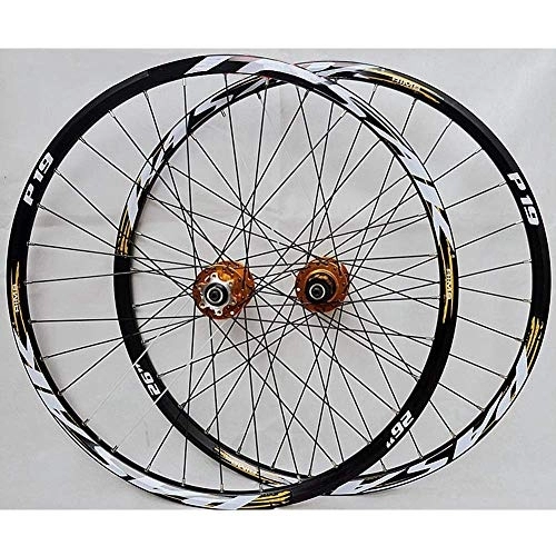 Mountain Bike Wheel : L.BAN Wheel Disc Brake MTB Bike Wheel Set 26 Inch 27.5 Inch 29 Inch Card Wheel Mountain Bike, Yellow-29