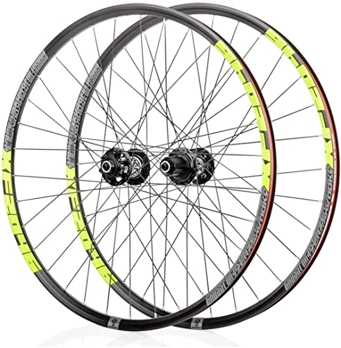 Mountain Bike Wheel : L&WB Double-Walled Bike Wheelset for 26 27.5 29 Inch MTB Rim Disc Brake Fast Release Mountain Bike Wheels 24H 8 9 10 11 Speed, C, 27.5in