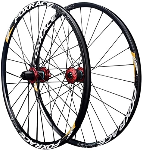 Mountain Bike Wheel : L&WB Mountain Bike Wheelset, 27.5 / 29 Inch Aluminum Alloy Rims Disc Brake MTB Wheelset, Quick Release Front Hind Wheels, A, 26IN