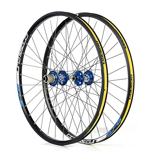 Mountain Bike Wheel : LALABIT Bike Wheel Set 26" Wheelset Mountain Bike Disc MTB Road Wheels (Color : Blue)