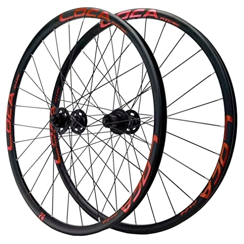 Mountain Bike Wheel : LAVSENA Mountain Bike Wheelset 26 / 27.5 / 29'' MTB Centerlock Disc Brake Wheels Rim Sealed Bearing Hub 28H Thru Axle Wheelset For 7 8 9 10 11 12 Speed Cassette (Color : Red, Size : 27.5inch)