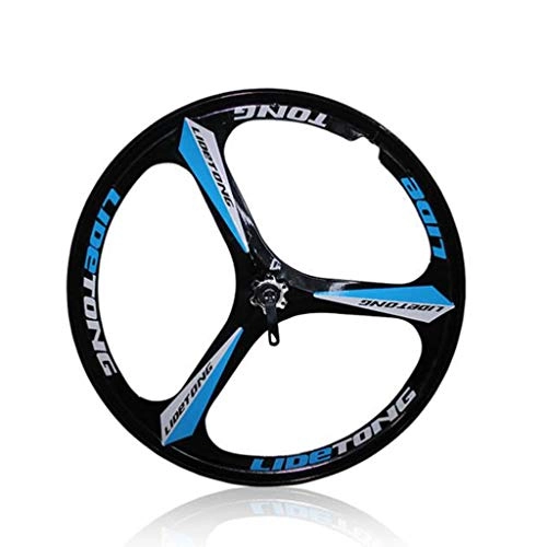 Mountain Bike Wheel : LDDLDG 26 Inch 3-spoke Mountain Bike Integrated Rear Wheel Disc Brake Magnesium Alloy Wheel (Color : Blue)