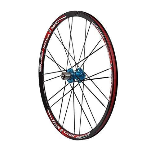 Mountain Bike Wheel : LDDLDG 26 Inch Bicycle Rear Wheels MTB Rim, Double Wall Aluminum Alloy Disc Brake 24 Hole 7-10 Speed (Color:black+blue)