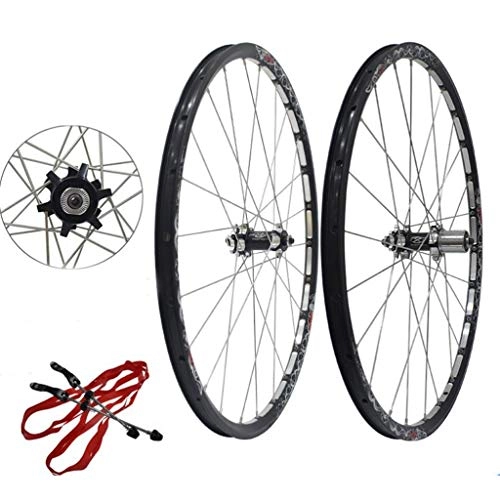 Mountain Bike Wheel : LDDLDG Bike Wheel Set 26 x 1.5 / 2.1, Mountain Wheel Set Black Alloy Spokes, 24H (Color : Black hub)