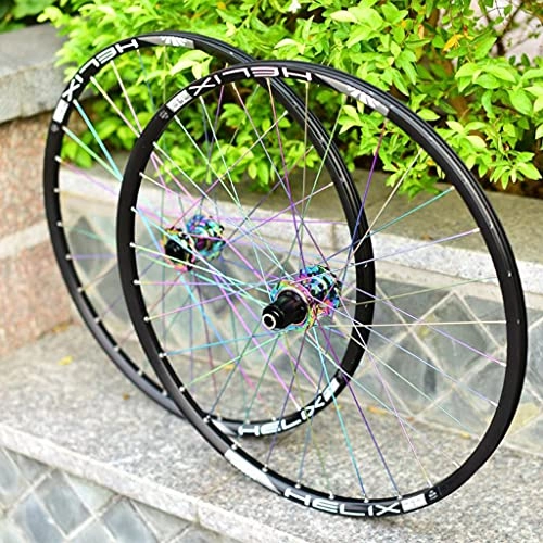 Mountain Bike Wheel : LDDLDG Mountain Bike Wheelset 26" / 27.5" / 29", Disc Brake Bike Wheels For 8-11 Speed Cassette, 32H Carbon Hub MTB Wheels Quick Release, Low Resistant Flat Spokes MTB Wheelset(Size:26inch)