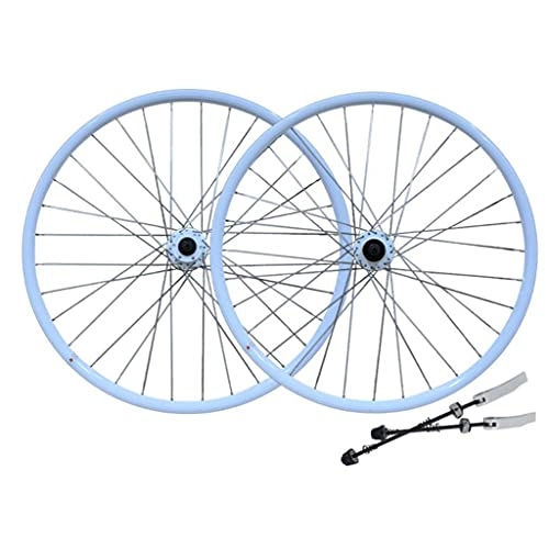 Mountain Bike Wheel : LDDLDG Mountain Bike Wheelset 26", Disc Brake Bike Wheels for 7-11 Speed Cassette, 32H Carbon Hub Bicycle Wheels Quick Release, Low Resistant Flat Spokes MTB Wheelset(Color:white)