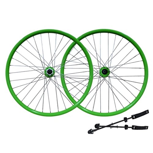 Mountain Bike Wheel : LDDLDG MTB Wheelset 26" Quick Release Disc Brake 32H Mountain Bike Wheels, High Strength Aluminum Alloy Rim Bike Wheel, Suitable 8 9 10 Speed Cassette Mountain Bike Wheelset(Color:green)