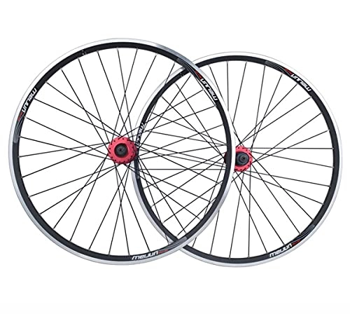 Mountain Bike Wheel : LHHL 26inch MTB Bicycle Wheelset Mountain Bike Disc / V Brake Bicycle Wheels 32H Aluminum Alloy Ball Hub Rim Front 100MM Rear 135MM (Color : Black, Size : 26")