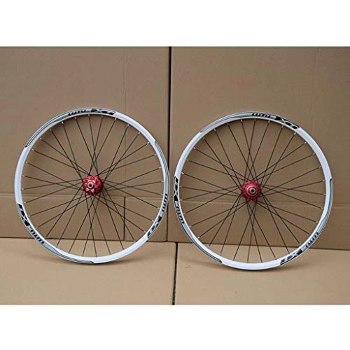Mountain Bike Wheel : LHHL Bicycle Wheels 26" / 27.5" / 29" Double Walled Alloy Rim MTB Bike Wheel Set 32H Disc Brake QR 7-11 Speed Cassette Hubs Sealed Bearing (Color : D, Size : 27.5")