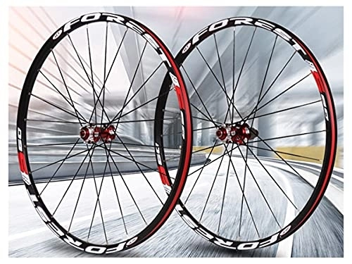 Mountain Bike Wheel : LHHL Bicycle Wheelset 26 / 27.5 / 29 Inch Double Wall Alloy Rims Mountain Bike Wheel Card Hub Sealed Bearing Disc Brake 7-11 Speed 24H MTB (Color : A, Size : 27.5")