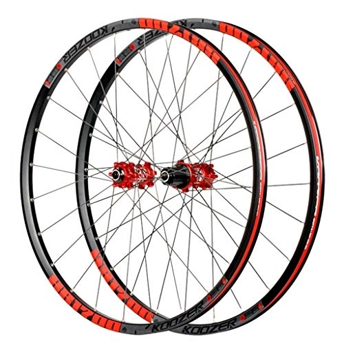 Mountain Bike Wheel : LHHL Bicycle Wheelset for MTB 26" / 27.5 in Mountain Bik Wheel Double Wall Rim Ultra-Light 1620g Disc Brake 8-11S Cassette Hub Sealed Bearing QR (Color : Red, Size : 27.5")