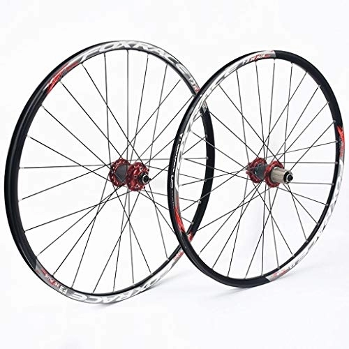 Mountain Bike Wheel : LHHL Components 26 27.5 Inch Mountain Bicycle Wheelset Double Wall MTB Rim Quick Release Carbon Drum Disc Brake 7 8 9 10 11 Speed (Size : 27.5inch)