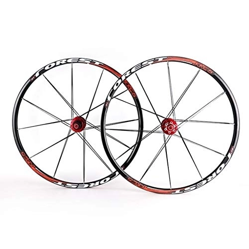 Mountain Bike Wheel : LHHL Components 26 / 27.5 Inch Mountain Bike Wheels, MTB Bike Wheel Set Disc Rim Brake7 8 9 10 11 Speed Sealed Bearings Hub Hybrid Bike Touring (Color : B-Red, Size : 27.5inch)