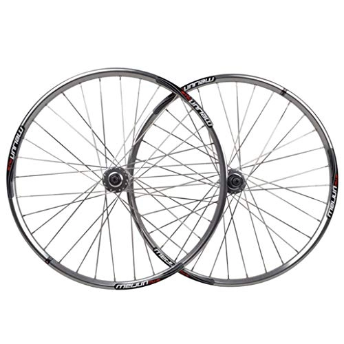 Mountain Bike Wheel : LHHL Components 26 Inch Wheel For Mountain Bike Bicycle Rim Silver Trekking Bike Wheels Disc Brake 32 Holes 7 8 9 Speed Cassette (Size : 26inch)
