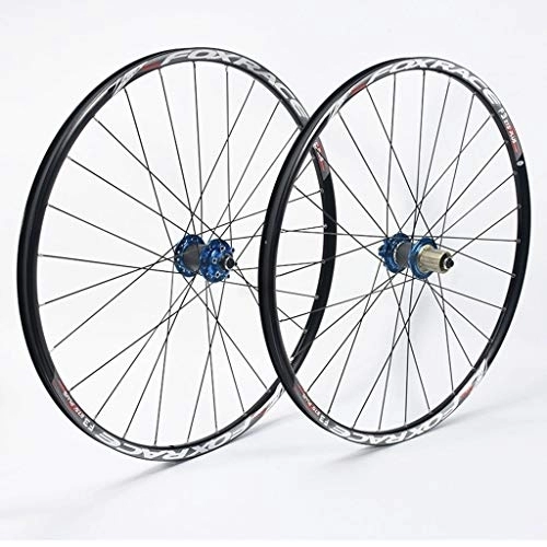 Mountain Bike Wheel : LHHL Components Bike Wheels For 26 27.5 Inch Racing Mountain Bike Wheelset Alloy Double Wall Carbon Drum Quick Release Disc Brake Compatible 7-11 Speed (Size : 27.5inch)